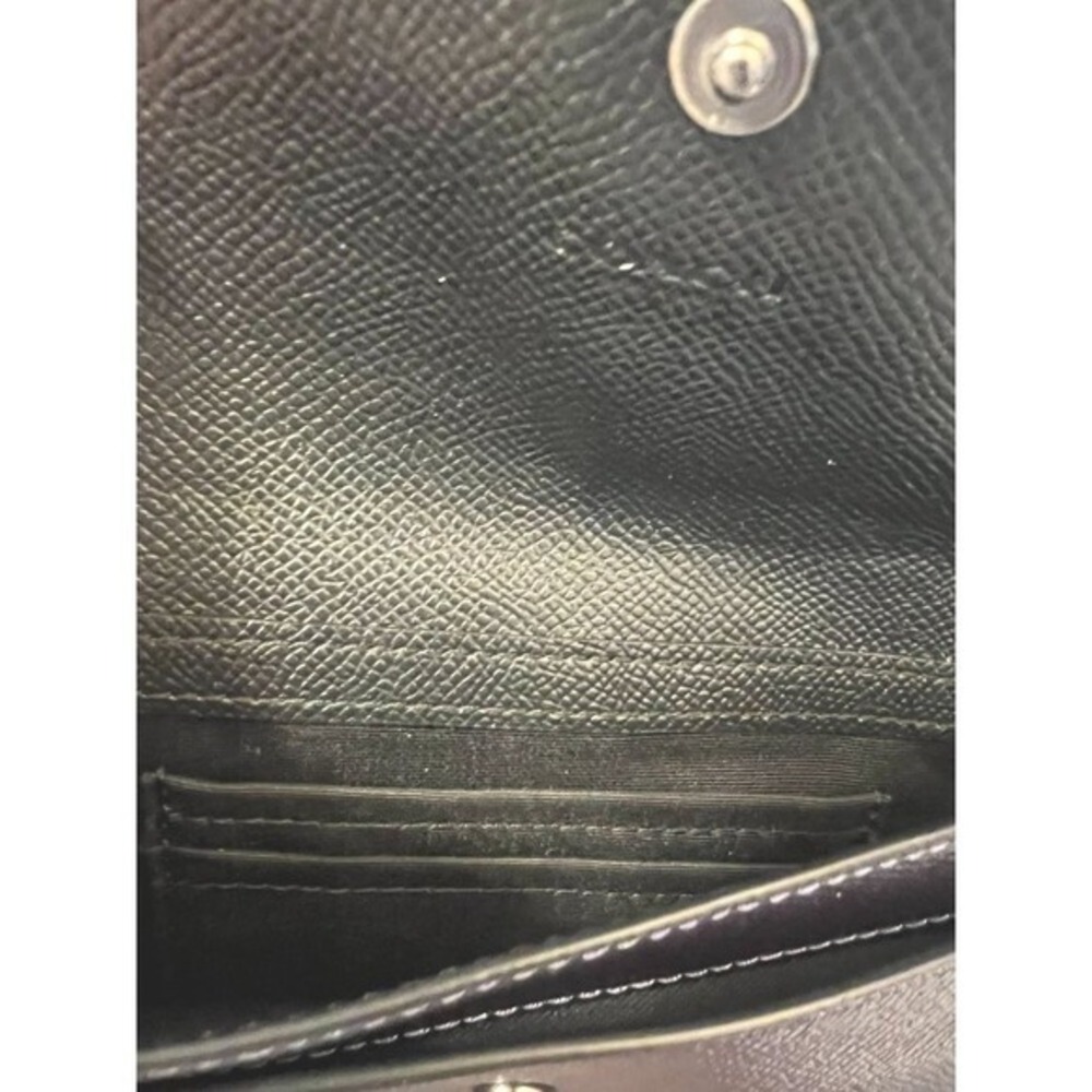 Coach Leather Wallet Clutch Zip Fold Over Chain Strap Metallic Multicolor - Picture 8 of 11